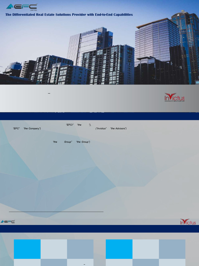 EFC India Ltd: Equity Offering Overview | PDF | Supply Chain | Startup ...