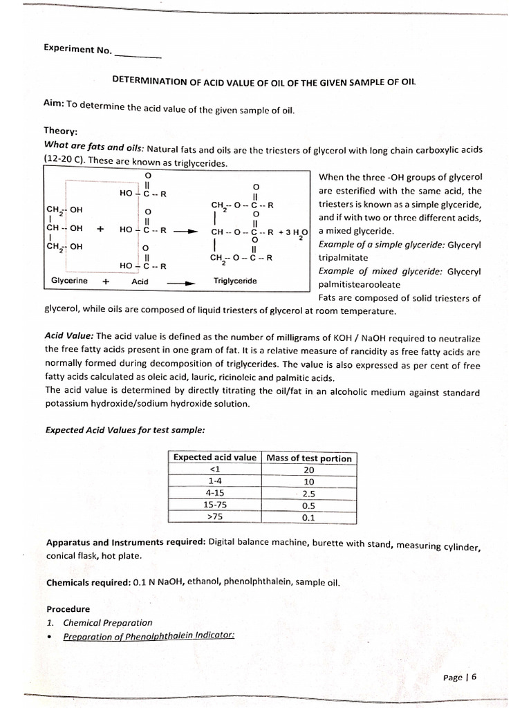 Acid Value 1 | PDF