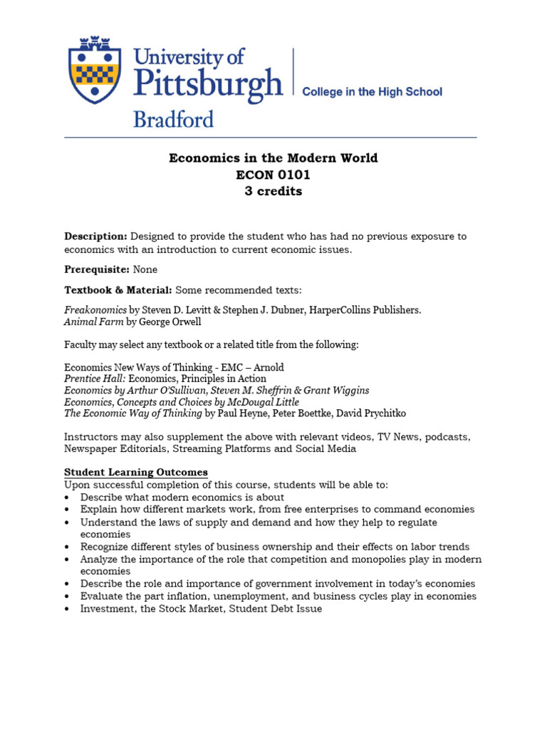 Introduction to Modern Economics Course | PDF | Economics | Academic ...