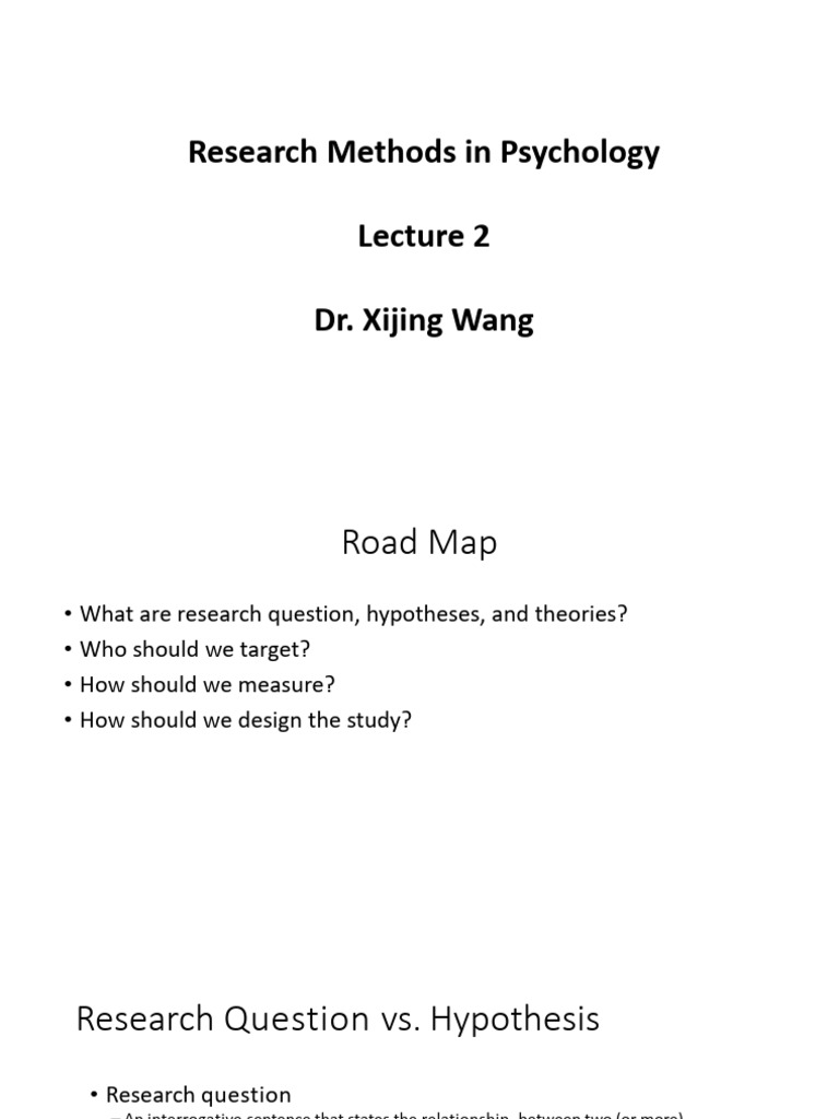 Lecture+2 Research+Methods+in+Psychology | PDF | Experiment | Sampling ...