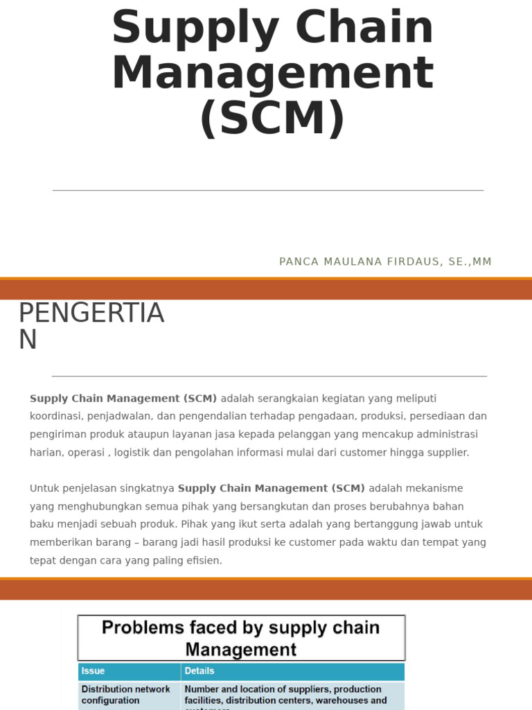 W10-11 Supply Chain Management (SCM) | PDF
