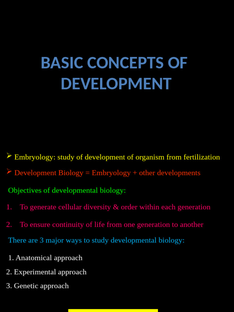 Basics Concepts of Development | PDF | Developmental Biology | Cellular ...