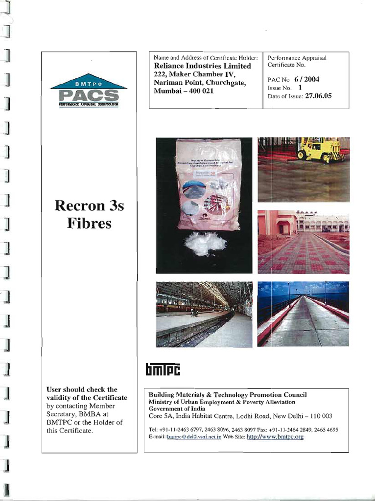 06 - Recron 3s - Fibre | PDF