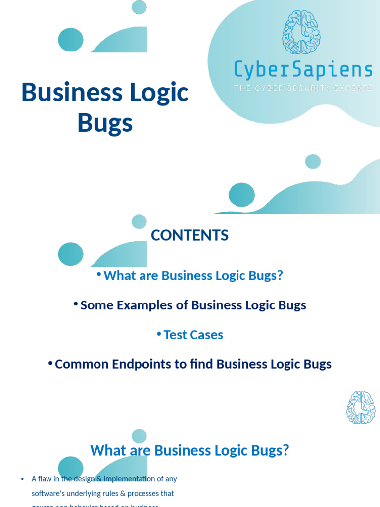 Business Logic Bugs and Vulnerabilities | PDF | Software Bug | Password