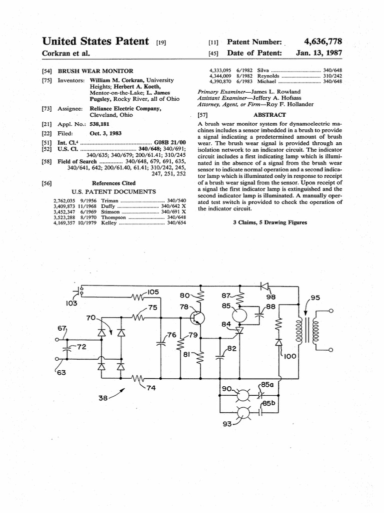 US4636778 | PDF | Rectifier | Relay