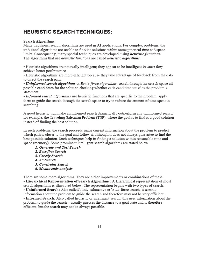 Heuristic Search Techniques in AI | PDF | Algorithms | Applied Mathematics