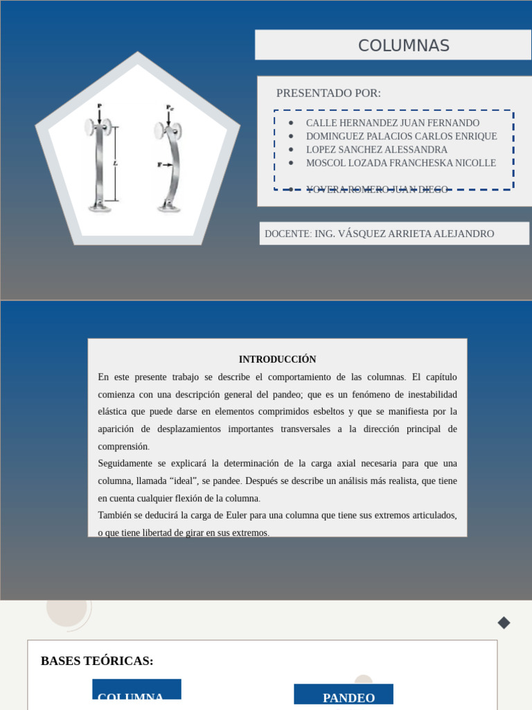 Unidad V - Columnas | PDF | Pandeo | Columna