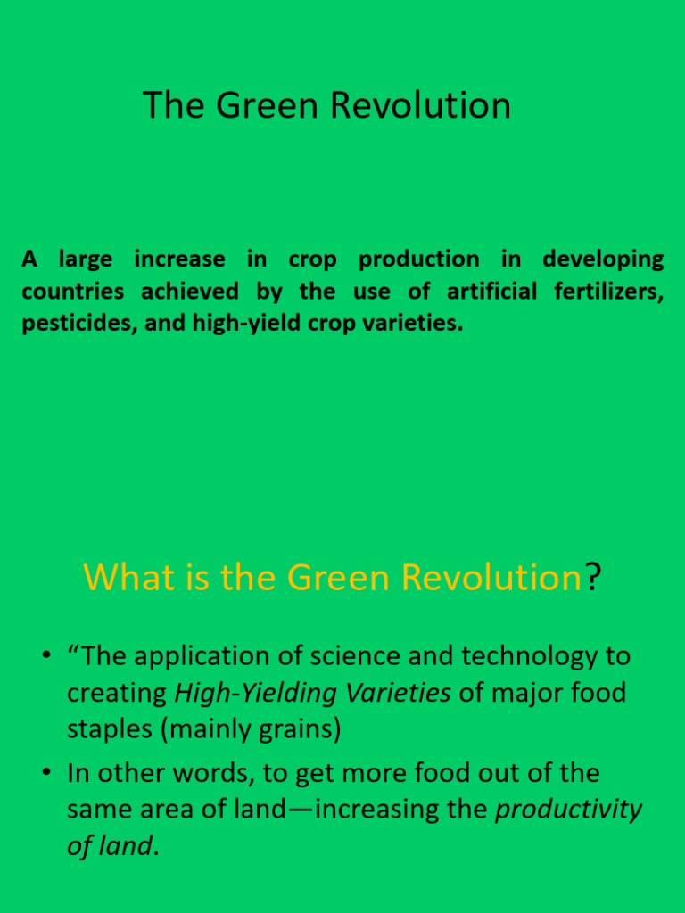 Overview of the Green Revolution | PDF | Green Revolution | Agriculture