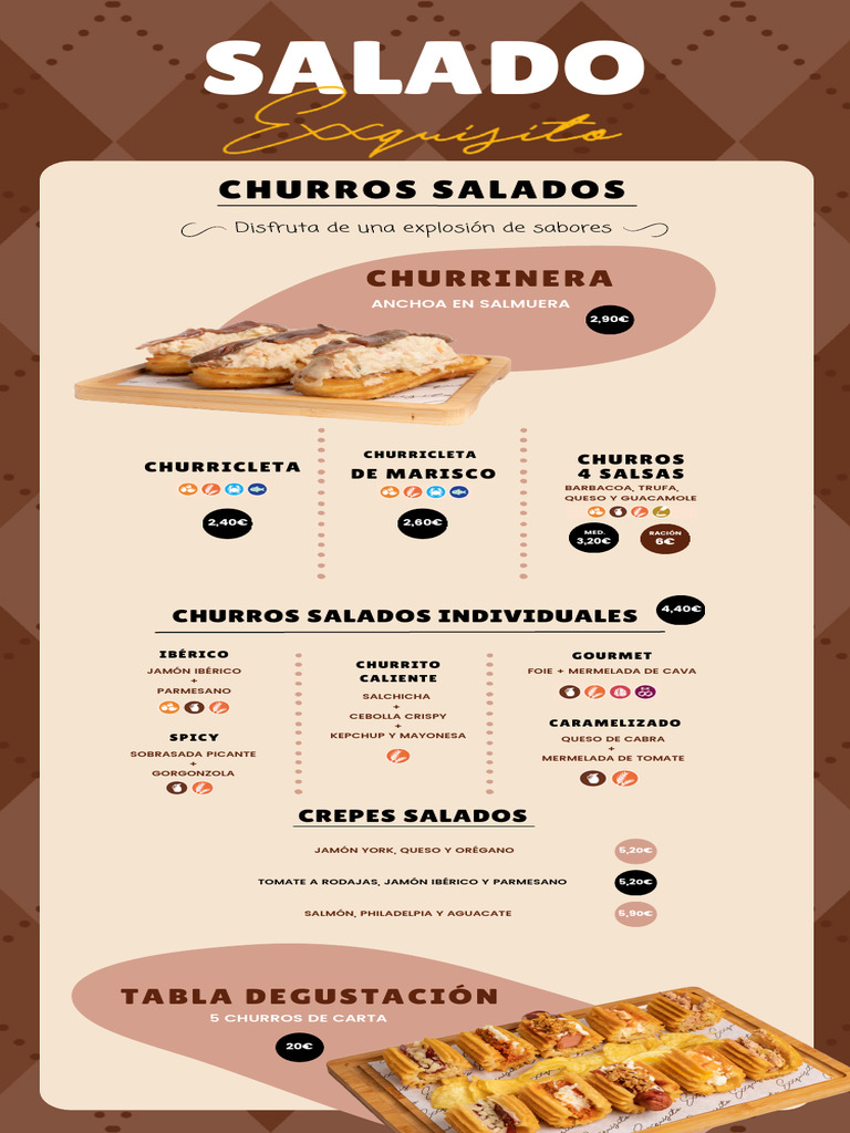 Menú de Churros y Crepes Salados | PDF