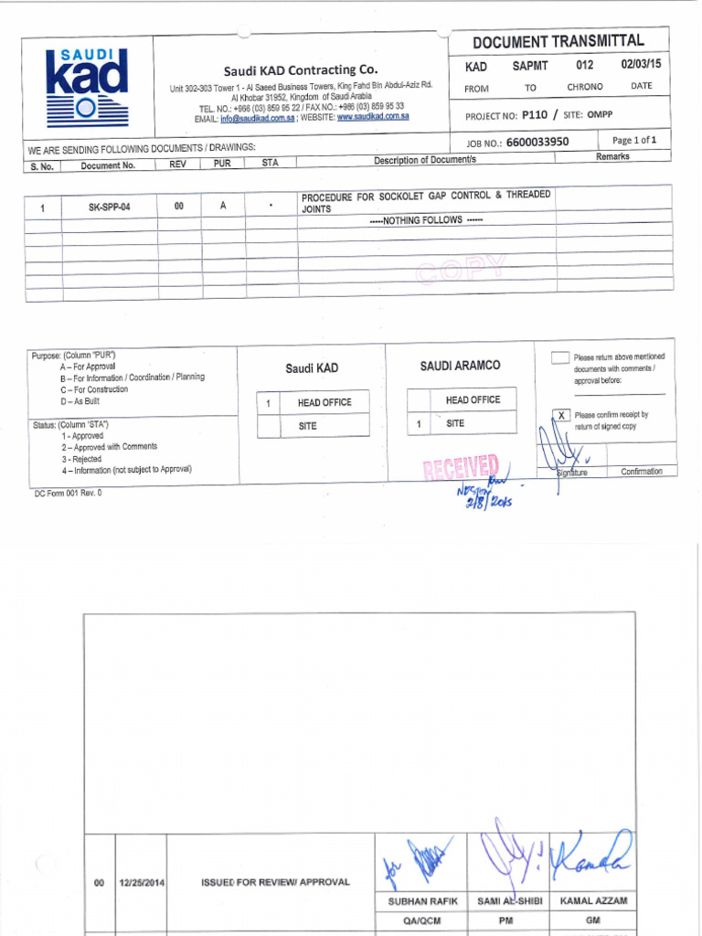 DT_SK_SAPMT_012_SK-SPP-04 Rev.00 Procedure for Socket Gap Control ...