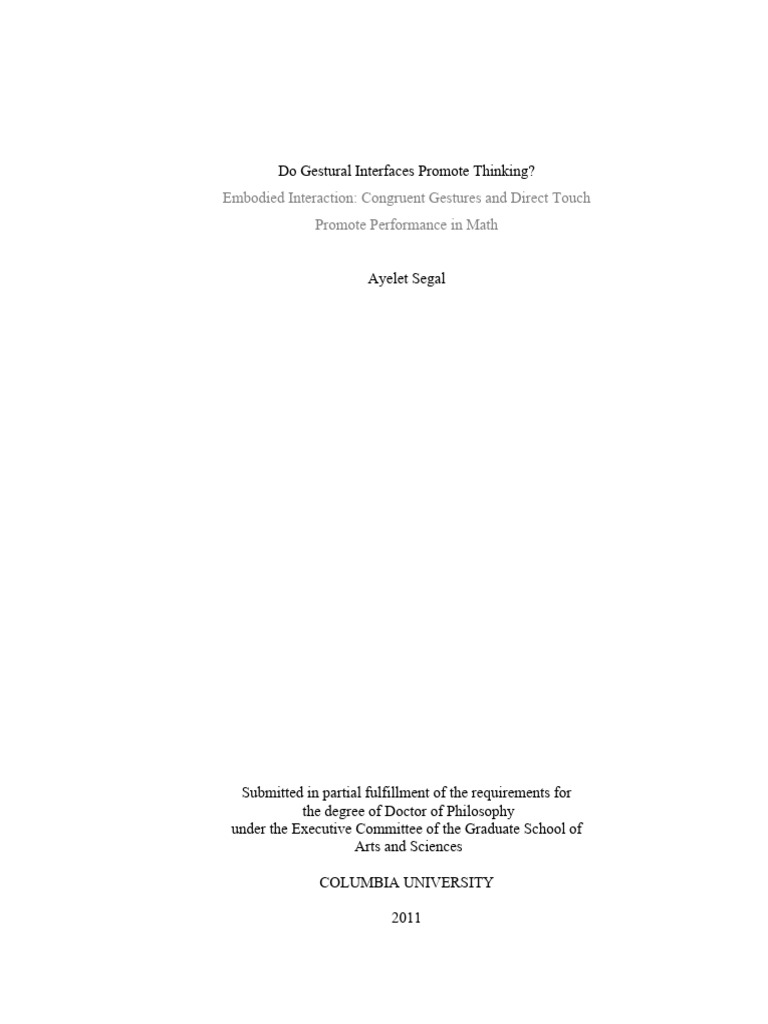 Segal Columbia 0054D 10197 | PDF | Embodied Cognition | Gesture