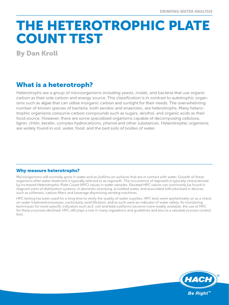 Heterotrophic Plate Count Explained | PDF | Bacteria | Water Treatment