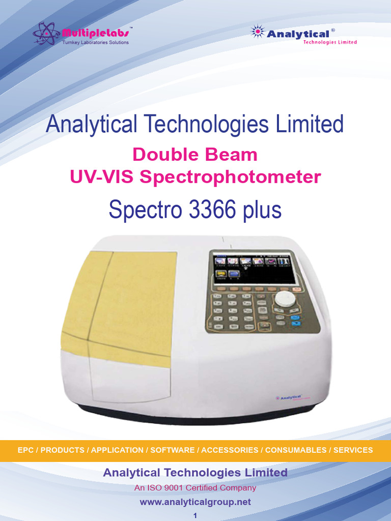 UV-VIS Spectrophotometer Spectro 3366 Plus | PDF | Ultraviolet–Visible ...