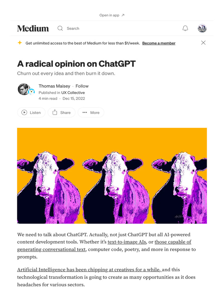 A radical opinion on ChatGPT It s a challenge to get back to being