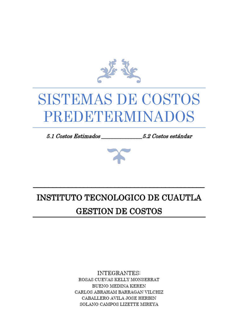 Sistemas de Costos Predeterminados | PDF | Presupuesto | Economias