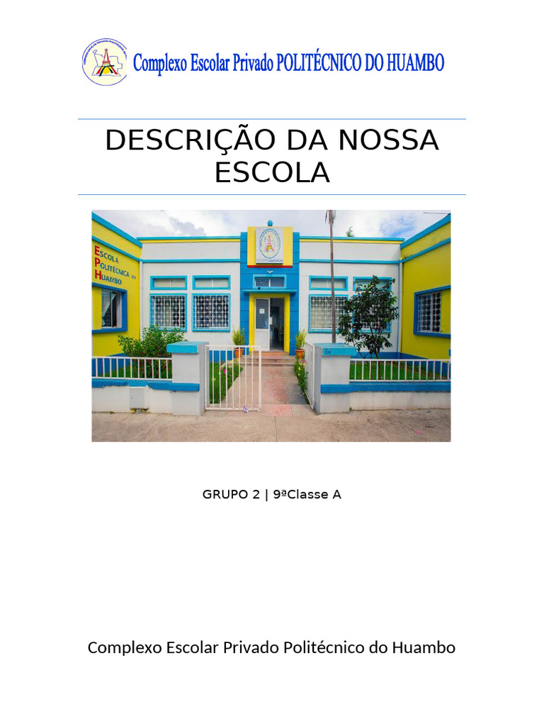 Descrição do Complexo Escolar CEPPH | PDF | Escolas | Terra