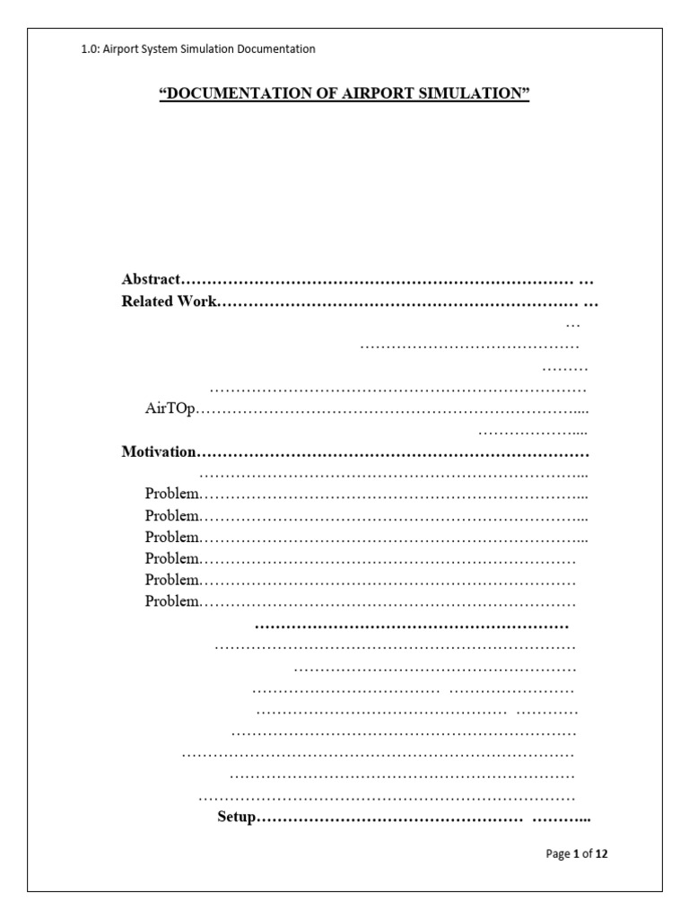 Documentation of Airport Simulation | PDF | Simulation | Airport