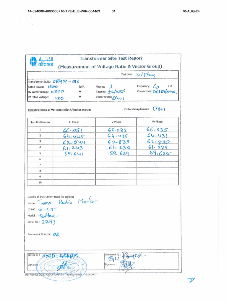 Transformer Test | PDF