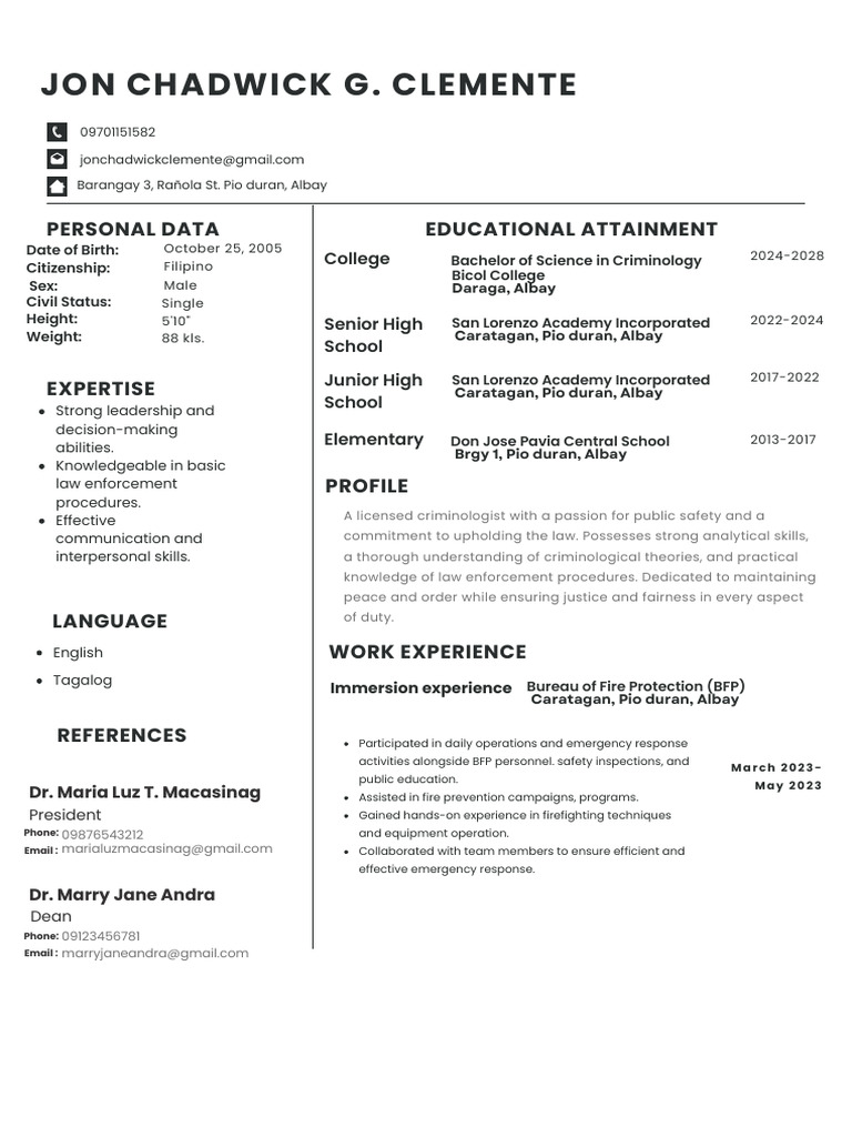 Professional Minimalist CV Resume 20241121 220702 0000 | PDF