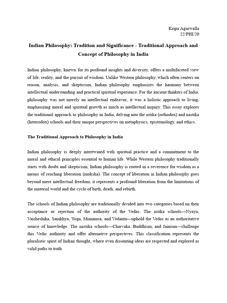 Traditional Approaches in Indian Philosophy | PDF | Brahman | Indian ...