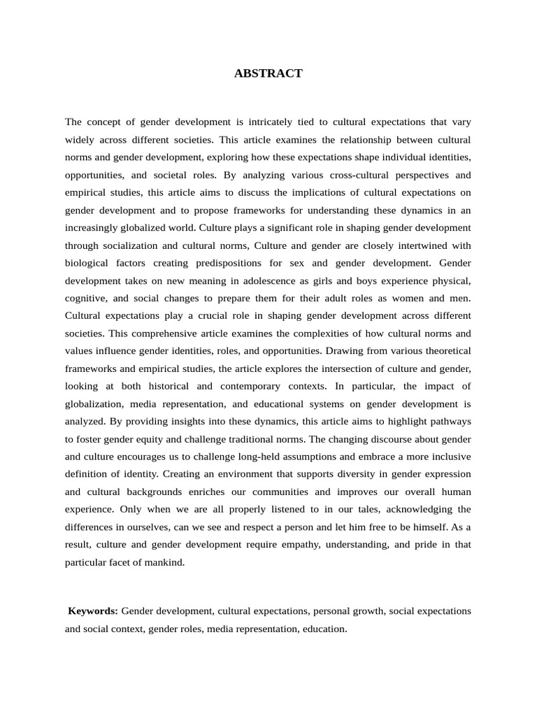 Cultural Norms and Gender Development | PDF | Gender Studies | Gender