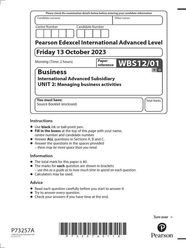 Business Exam Instructions and Details | PDF