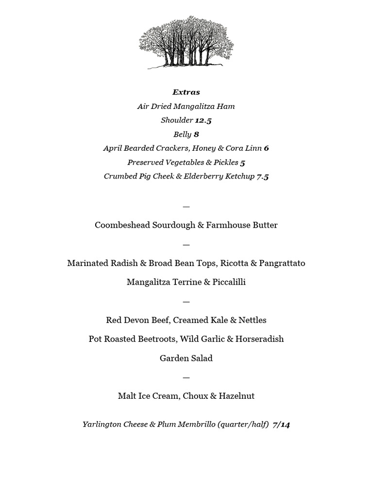 Sample Menu 2023 - Three Course Menu v1 | PDF
