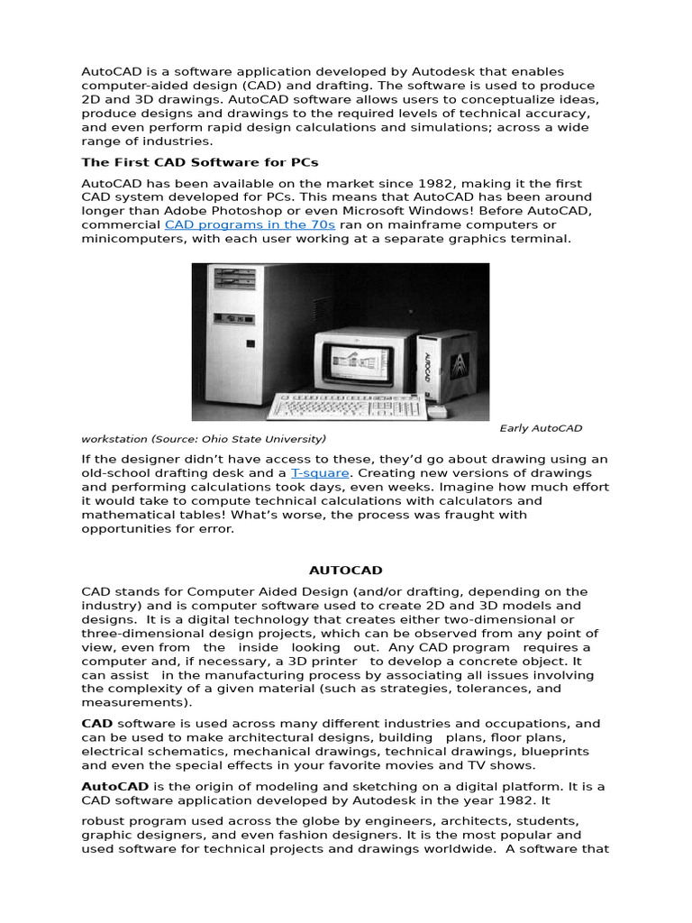 A Brief History of AutoCADcadiente Erica | PDF | Auto Cad | Autodesk