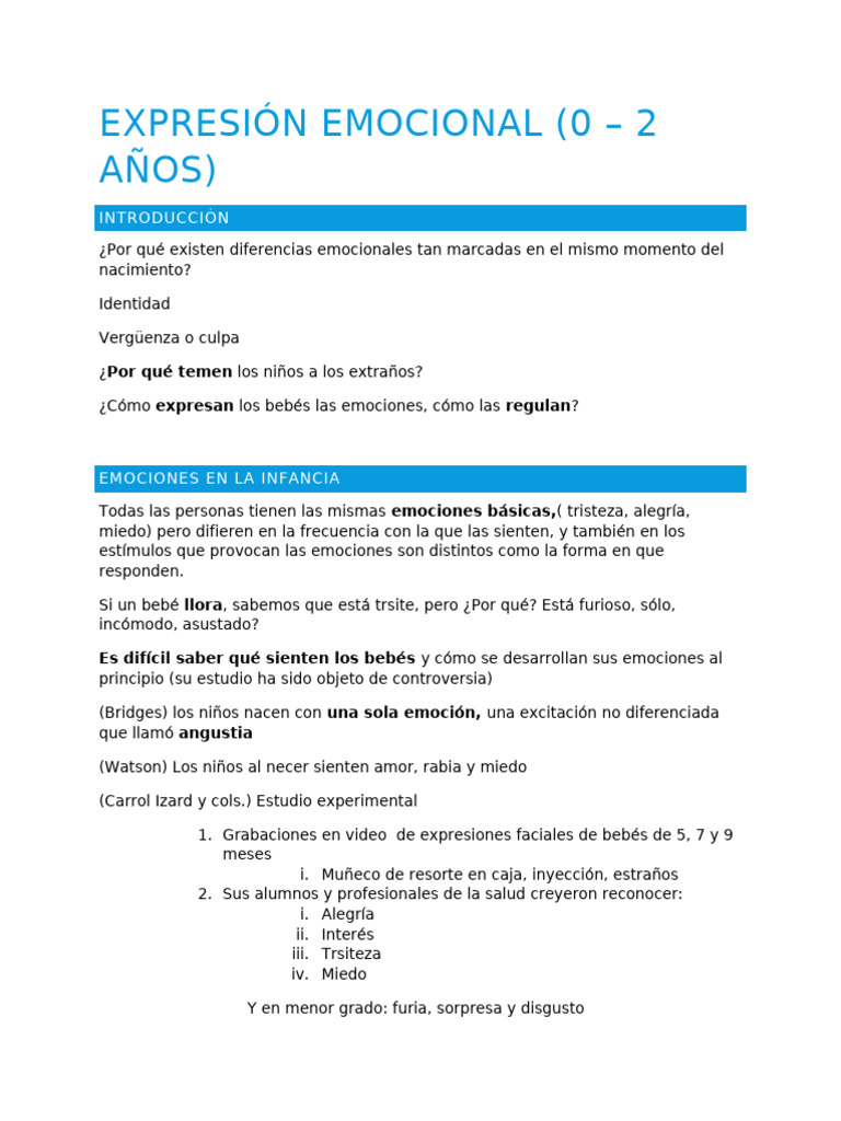 Expresión Emocional | PDF | Las emociones | Temperamento
