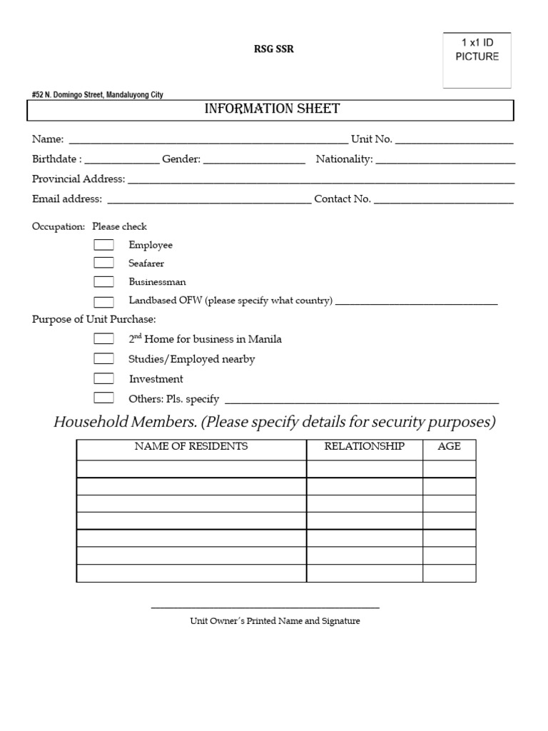 Information Sheet | PDF