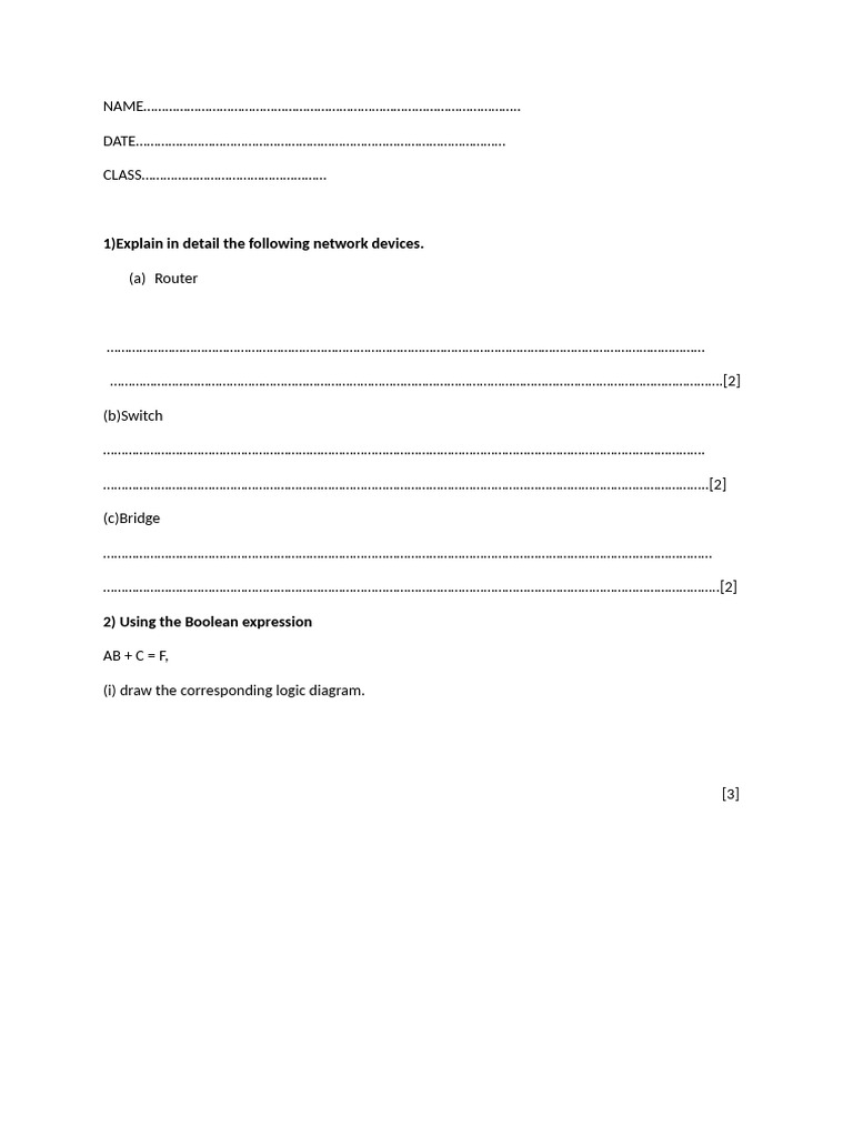 Exercise 1 form 3 pdf