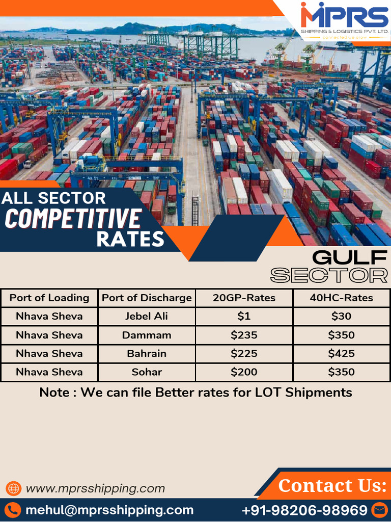 Competitive Shipping Rates from Nhava Sheva | PDF