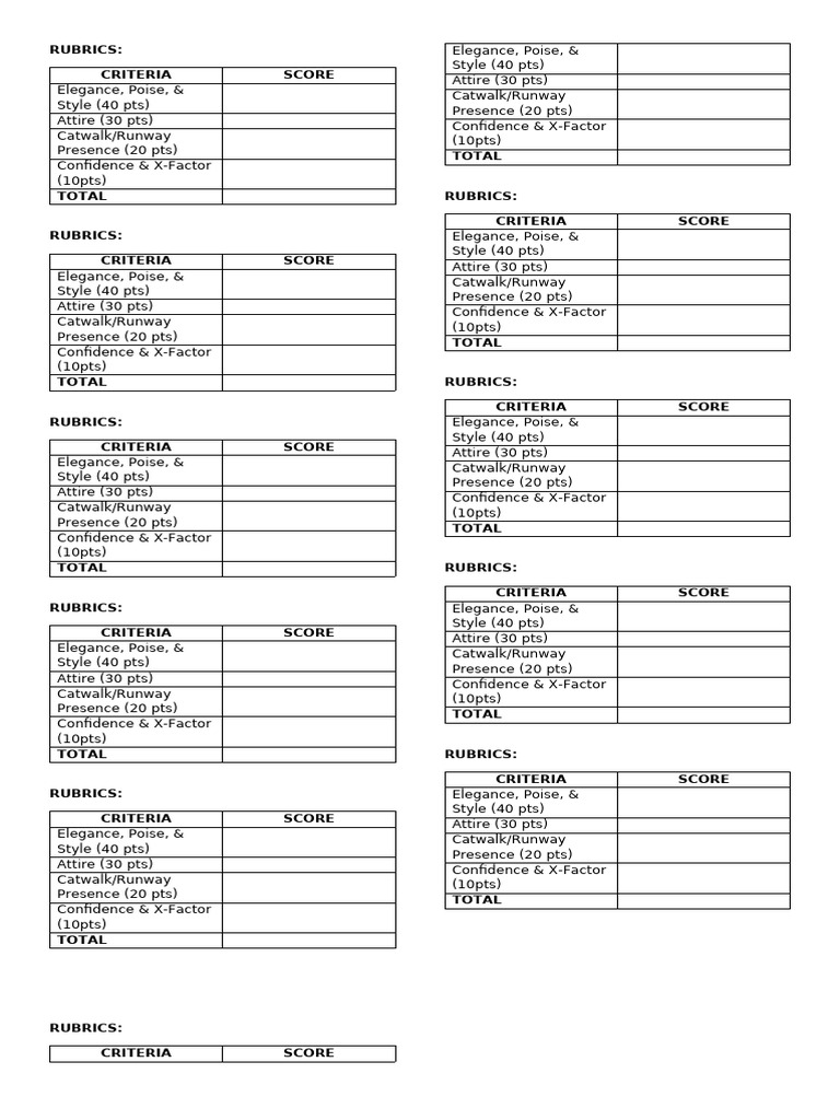 Rubrics Modeling Pdf