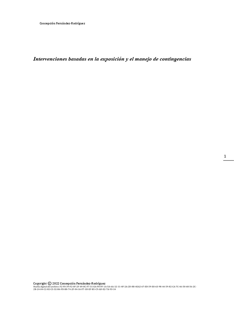 Intervenciones Basadas en La Exposición y El Manejo de Contingencias ...
