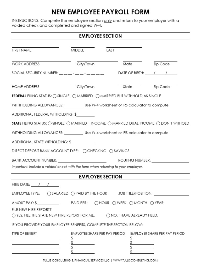 New Employee Payroll Guide | PDF