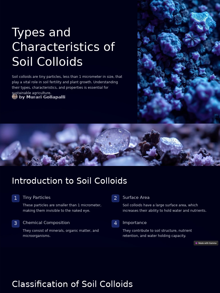 Soil Colloids: Types & Importance | PDF | Soil | Colloid