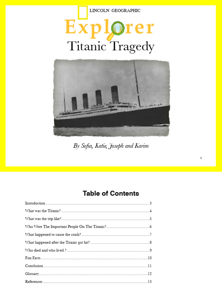 Titanic Tragedy | PDF | Water Transport | Ships Of The White Star Line