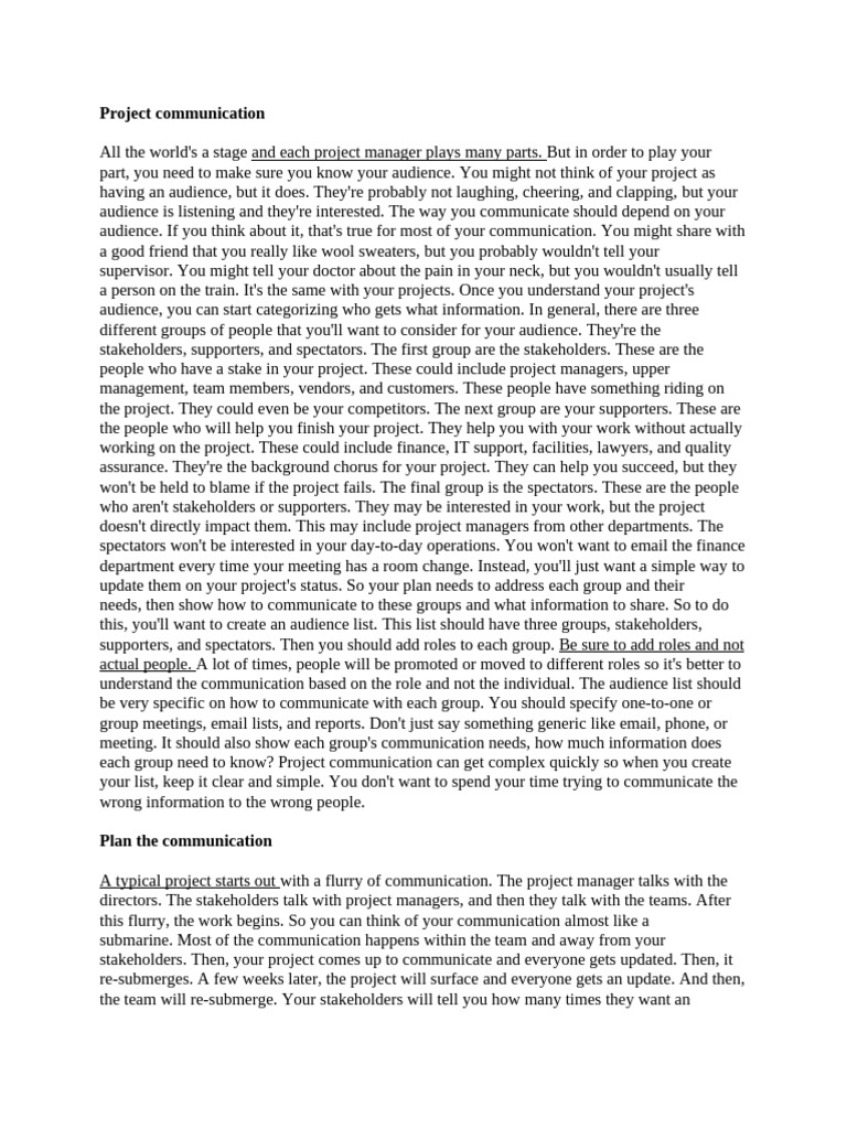 Project Management Communication | PDF | Communication | Brainstorming