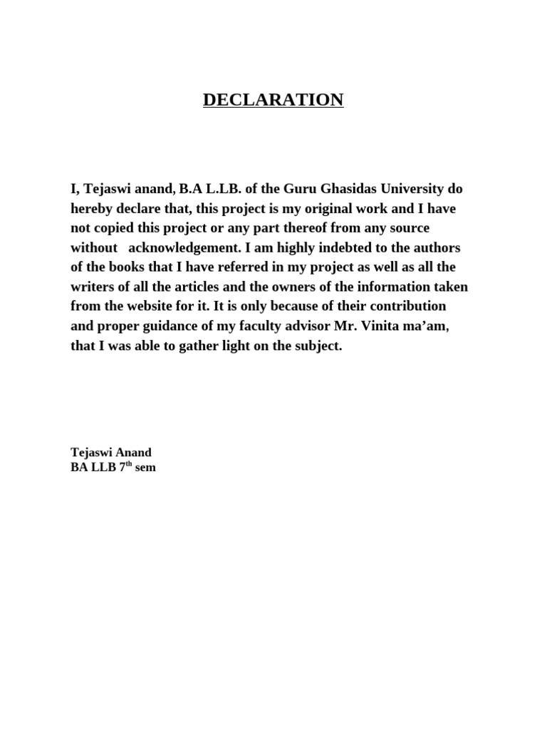 Declaration | PDF