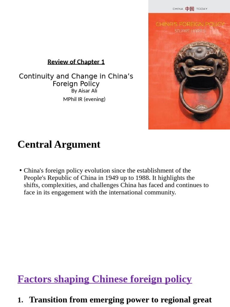 China's Evolving Foreign Policy Review | PDF | China | World Politics