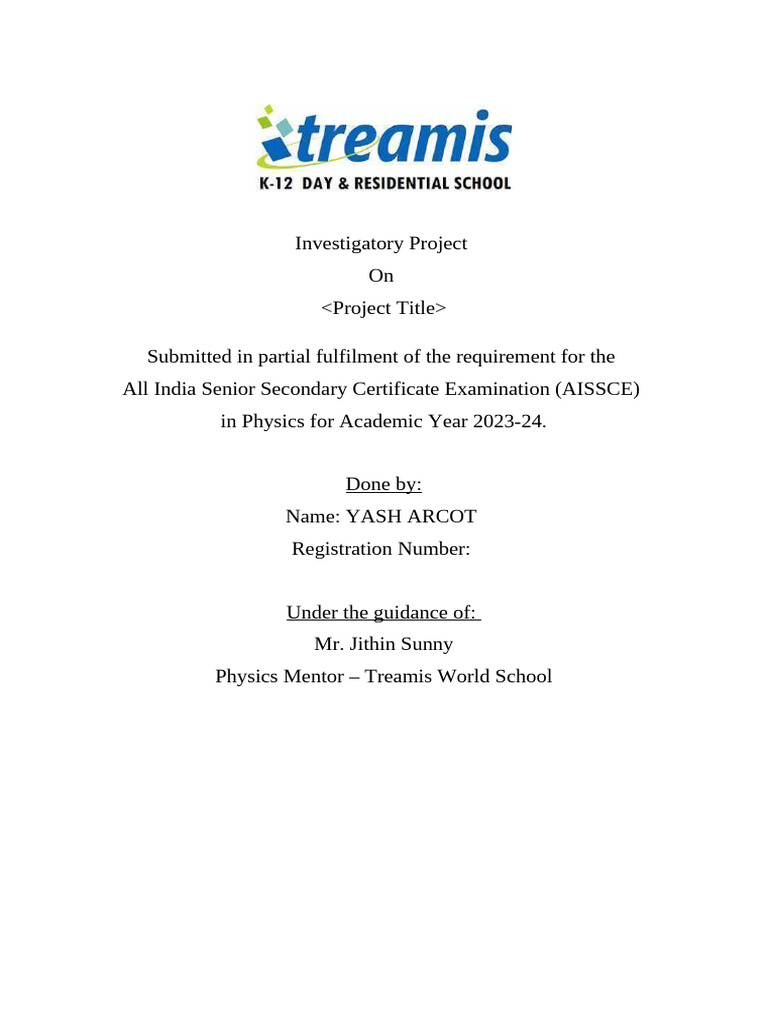 Investigatory Project YASH 1 | PDF | Transformer | Inductor
