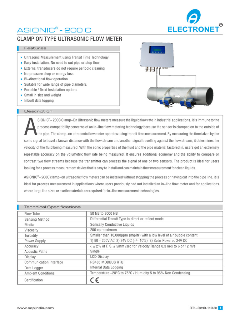 Ultrasonic Flow Meter | PDF | Flow Measurement | Equipment