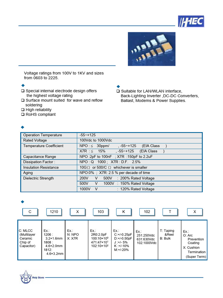 High Voltage Capacitors Ordering Guide | PDF | Capacitor | Physical ...