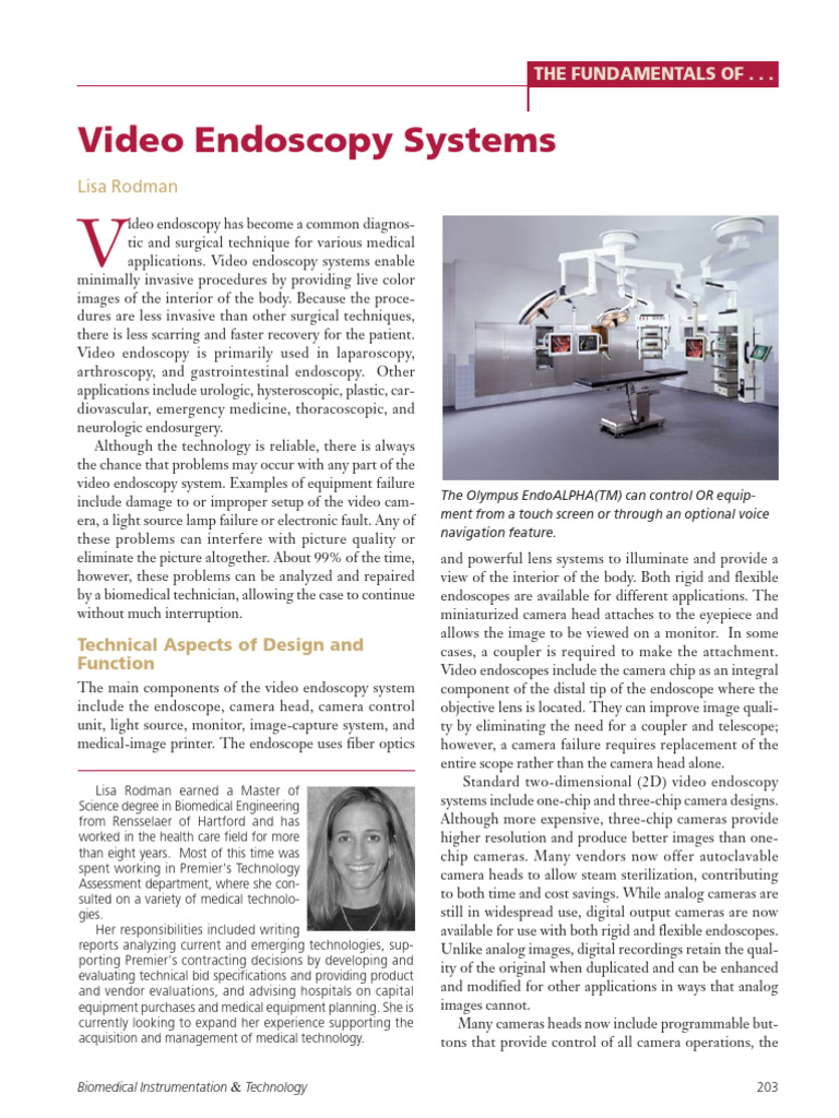Rodman 2022 Video Endoscopy Systems | PDF | Camera | Video