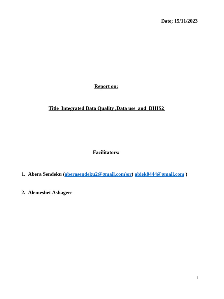 DHIS2 Data Quality and Use Training | PDF | Information Technology ...