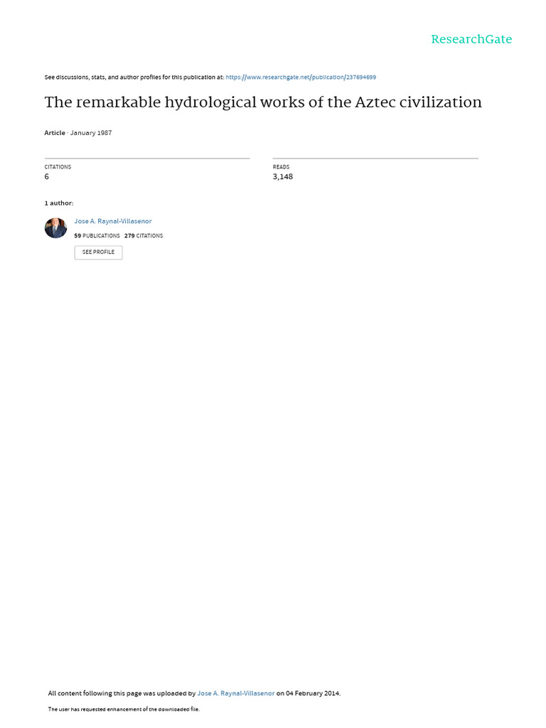 Aztec Civilization's Hydrological Innovations | PDF | Hydrology ...