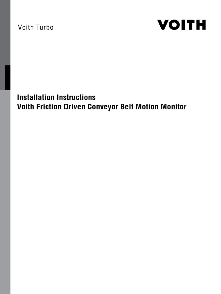 Voith Friction Driven Conveyor Belt Motion Monitor - Voith Turbo | PDF ...