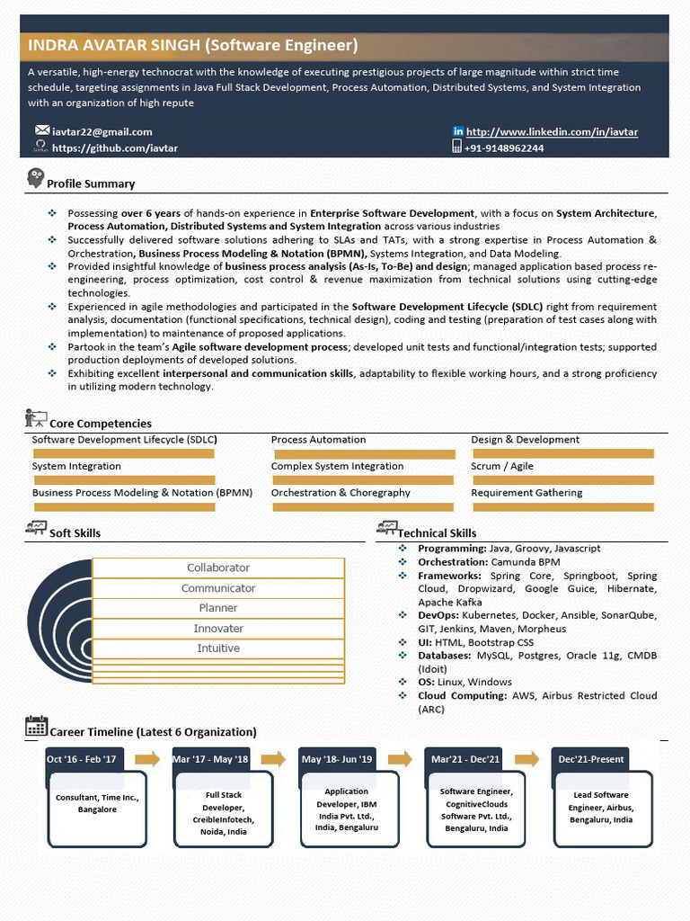 IndraAvatarSingh Lead Java Developer | PDF | Software Development ...