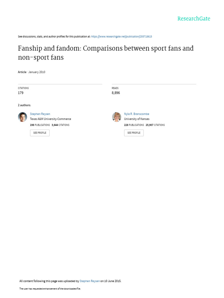 Fanship vs. Fandom in Sports | PDF | Social Psychology | Psychology