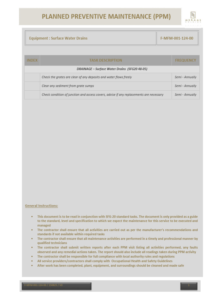 F MFM 001 124 00 Surface Water Drains | PDF